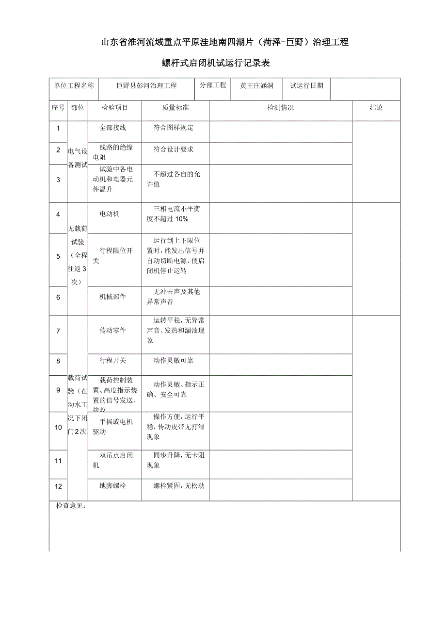 启闭机试运行记录---副本_第1页