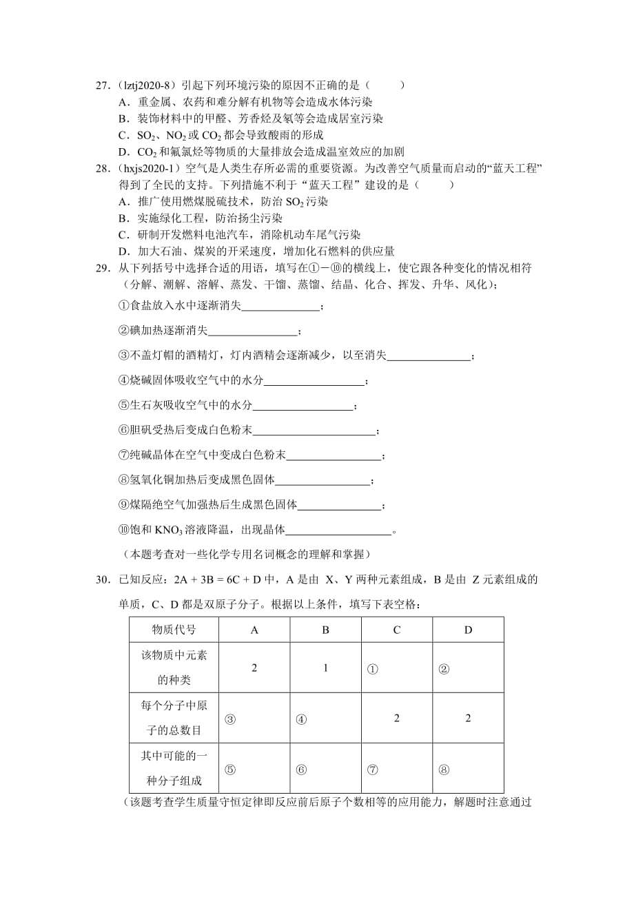 四川省武胜市飞龙中学高三化学物质的组成 分类和变化复习题 新课标 人教版_第4页