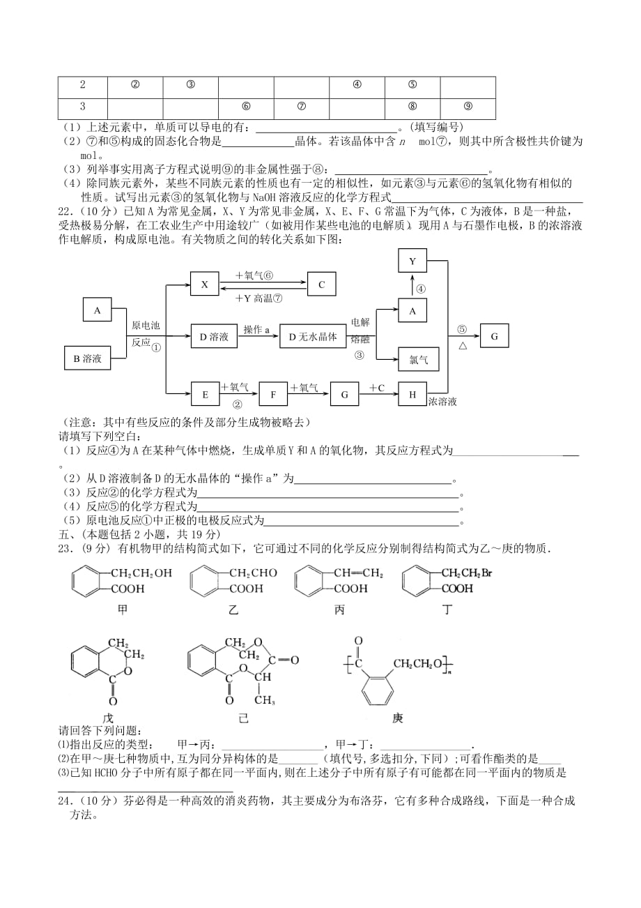 2020高考化学一轮复习 专题74 综合训练9（无答案）苏教版_第4页