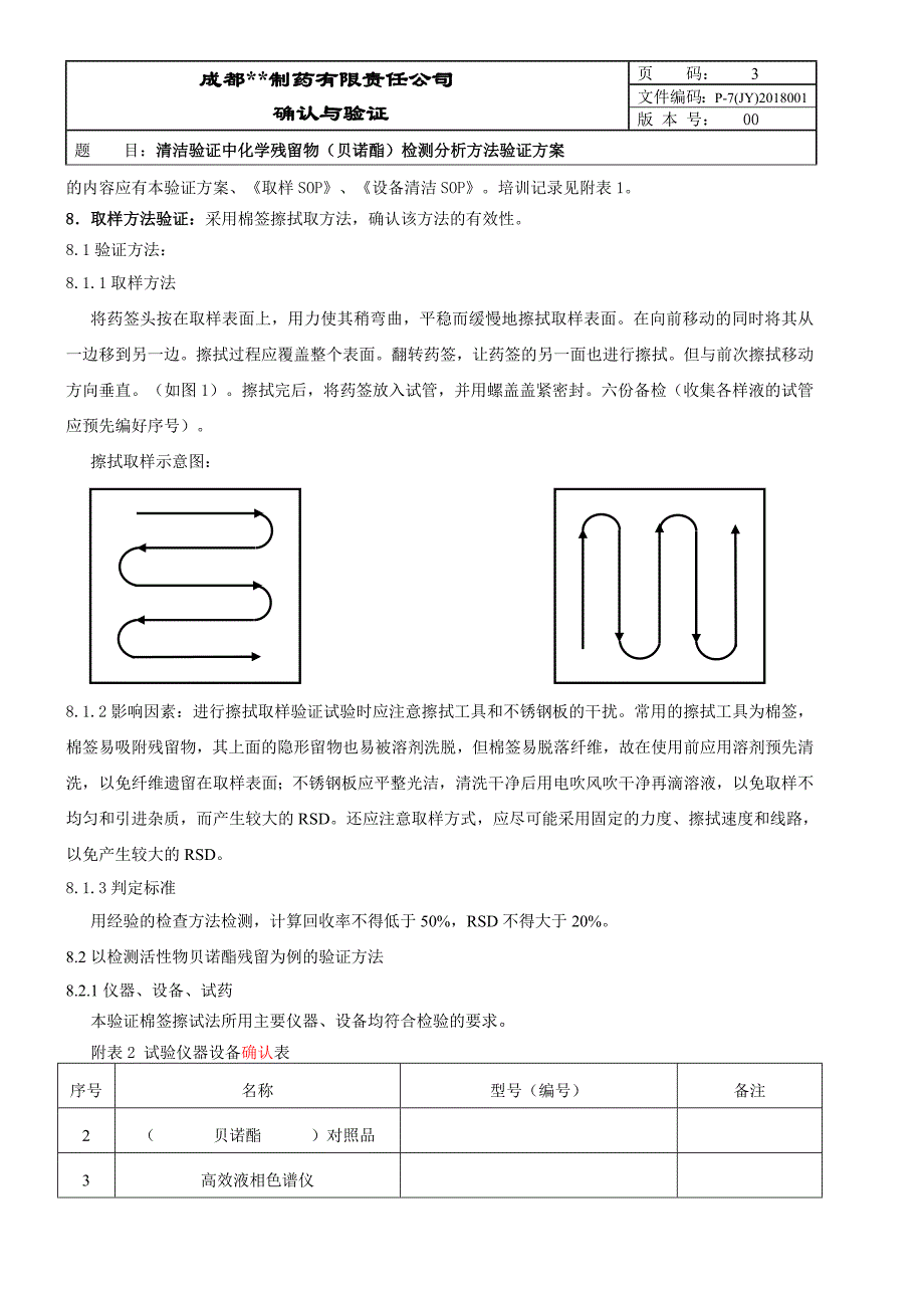 P-7(JY)2018001清洁验证中化学残留物(贝诺酯)检测分析方法验证方案.doc_第3页