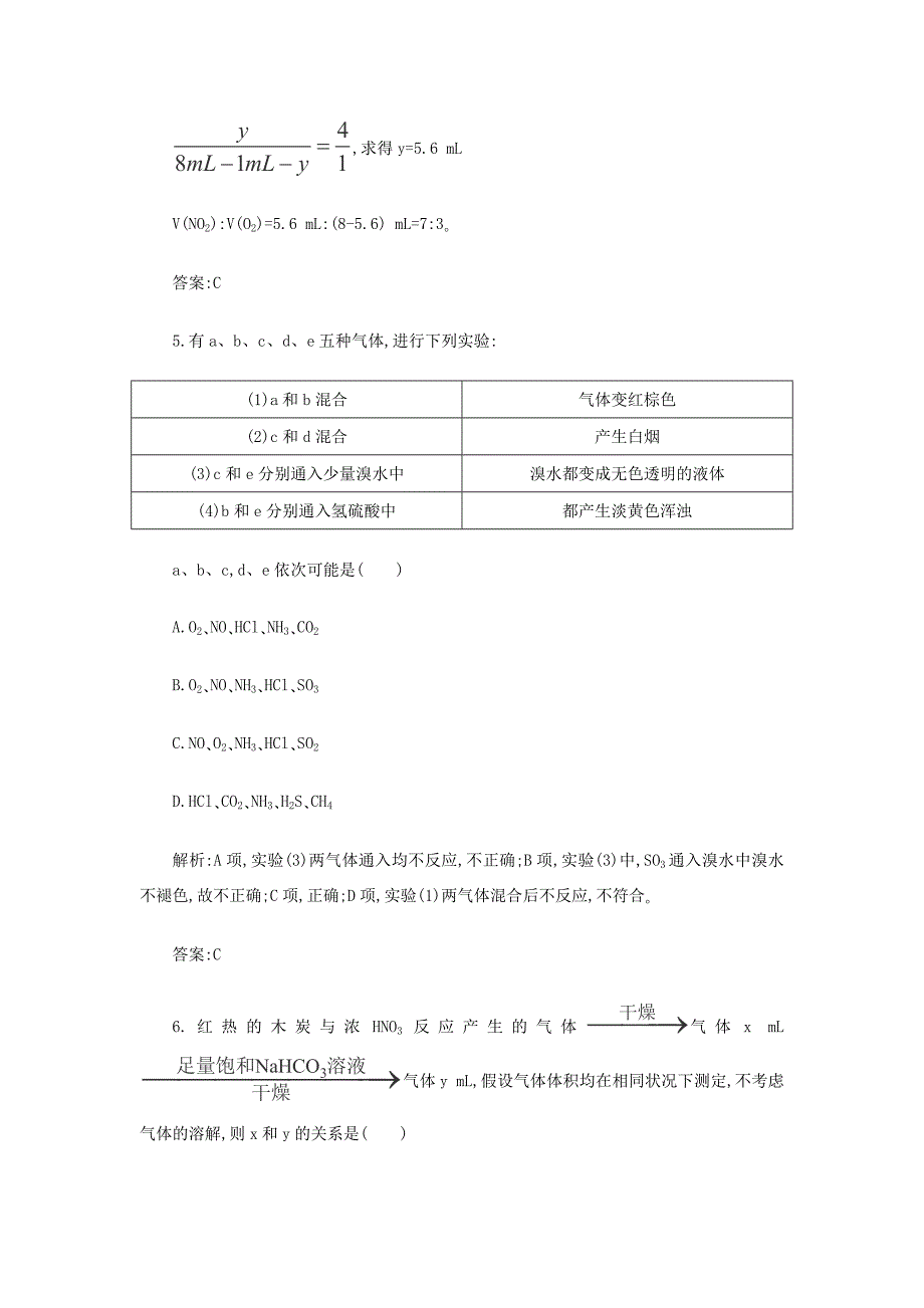 高一化学 专题4《硫、氮和可持续发展》综合测试 苏教版_第4页