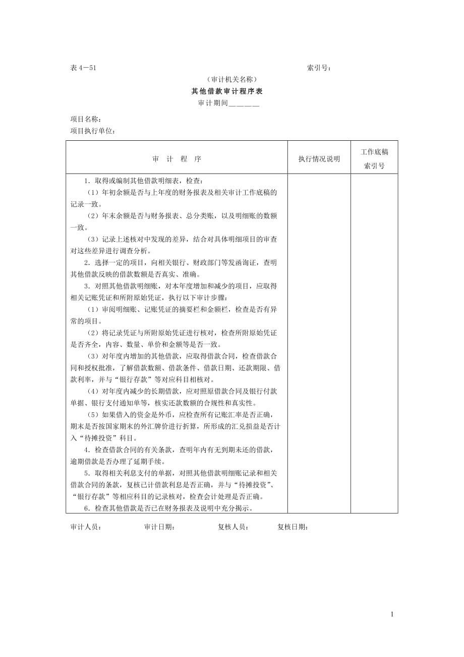 12项目借款-3其他借款审计程序表_第1页