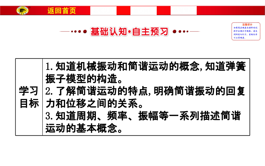 教科版物理选修3-4第一章机械振动第一节 教学课件_第2页