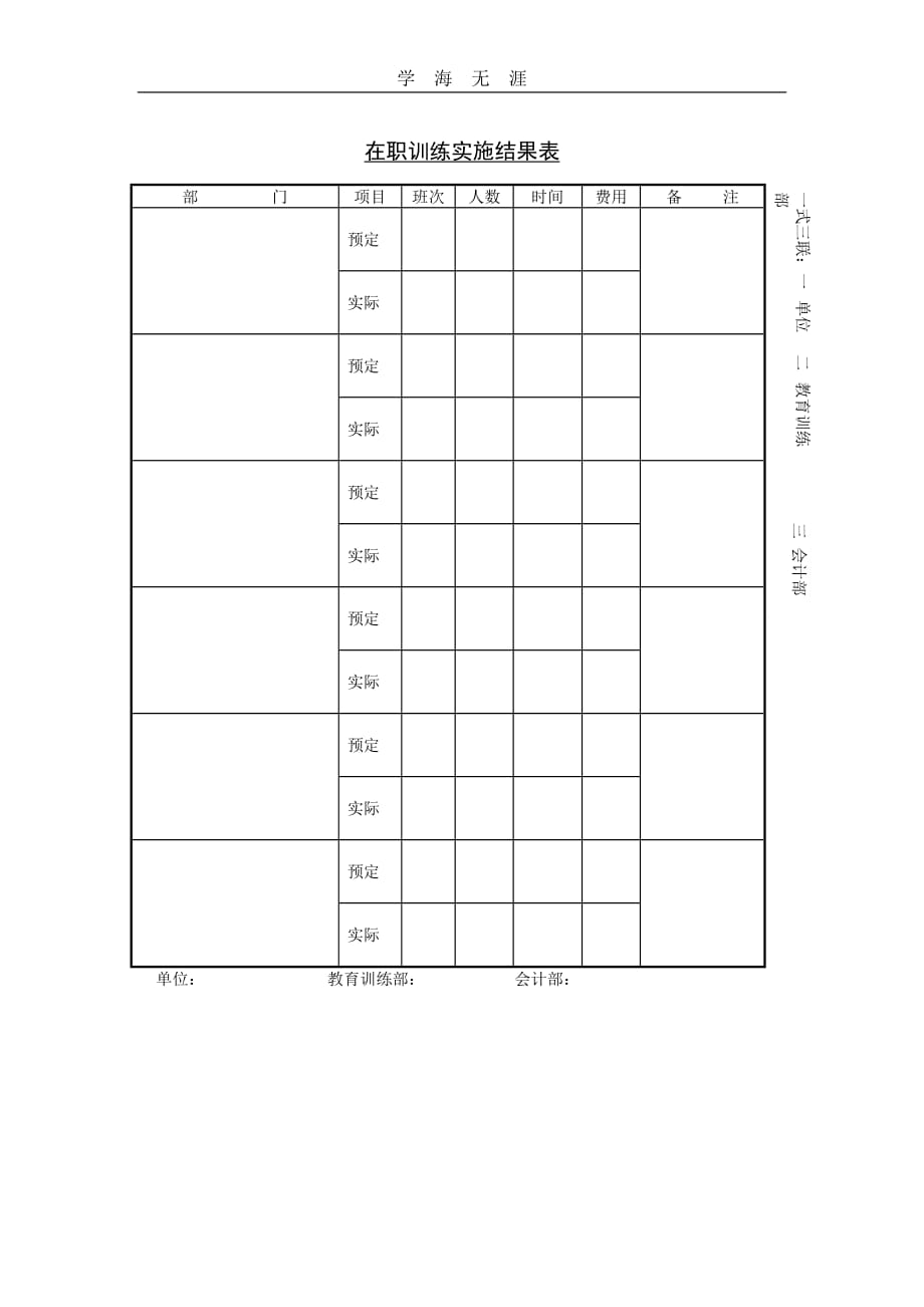 在职训练实施结果表（2020年整理）.doc_第1页