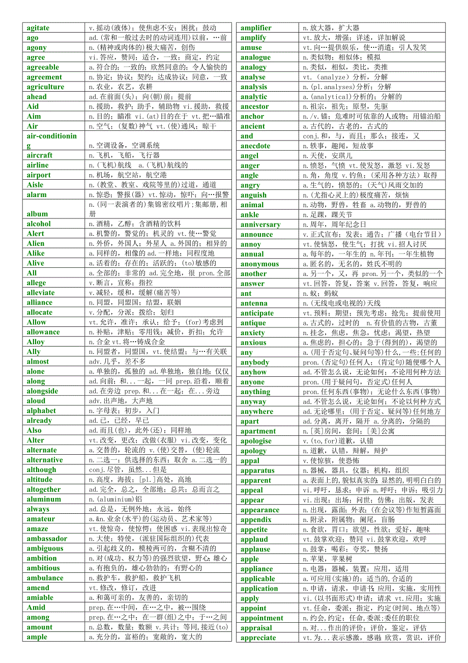 最新2014年考研英语大纲词汇(超级完美打印版精心整理)_第2页