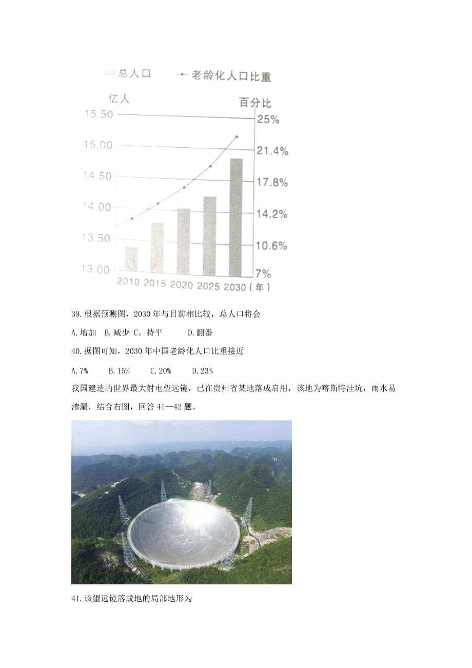 中考真题12：2017年岳阳市初中学地理业水平考试试卷(附答案)_第4页