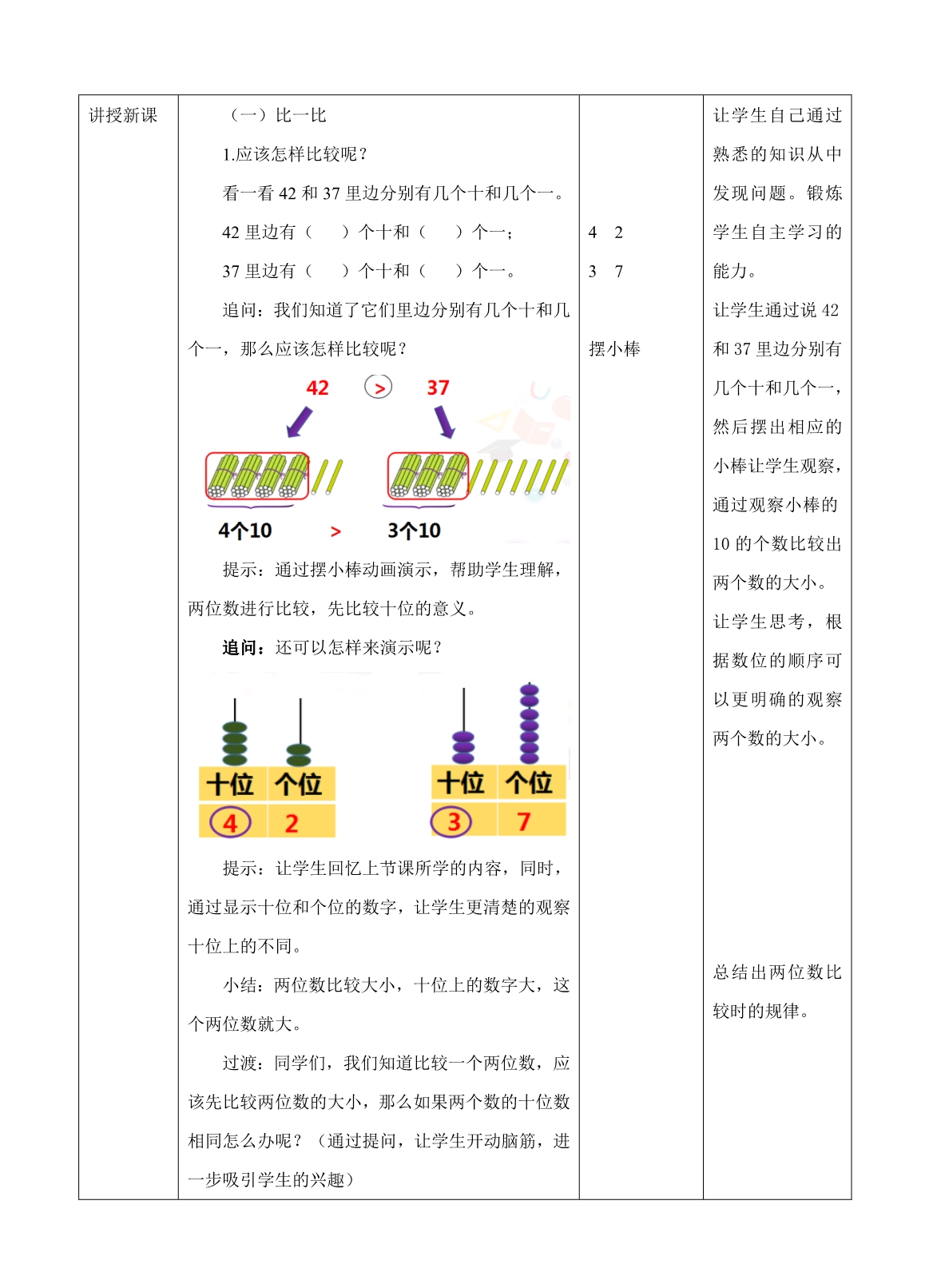 人教版一年级下册数学 第四单元 数的顺序 比较大小 第二课时 教案_第2页