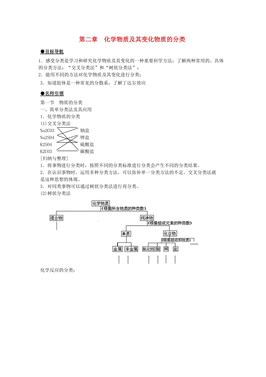 高中化学 2.1《物质的分类》学案1 新人教版必修1_第1页