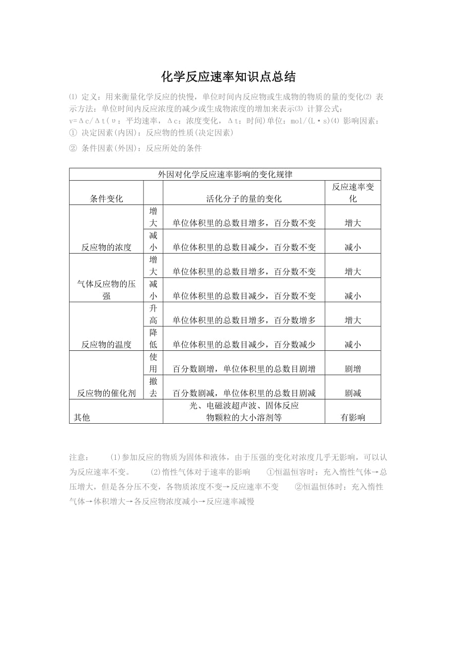 反应速率和平衡知识点总结_第1页