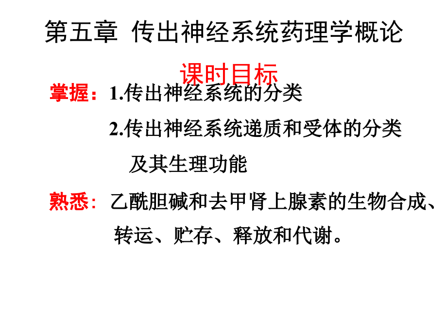 第5章 传出神经系统药理学概论_第1页