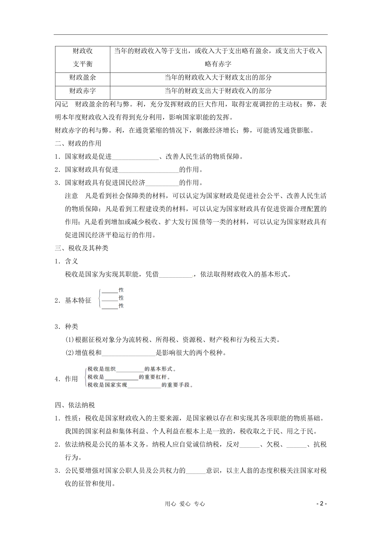 2013届高三政治一轮复习 第八课 财政与税收强化学案 新人教必修1.doc_第2页