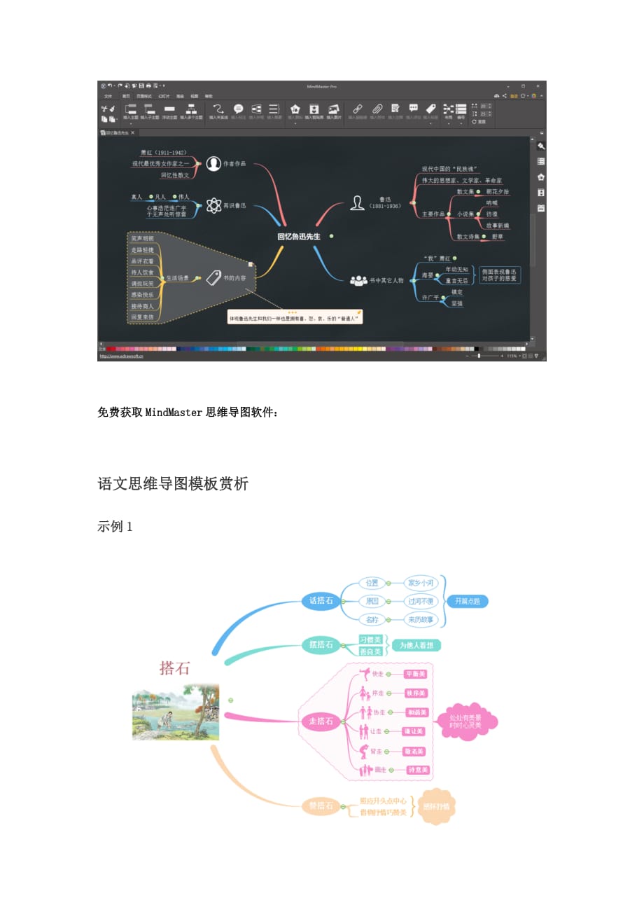 小学语文思维导图模板下载_第2页