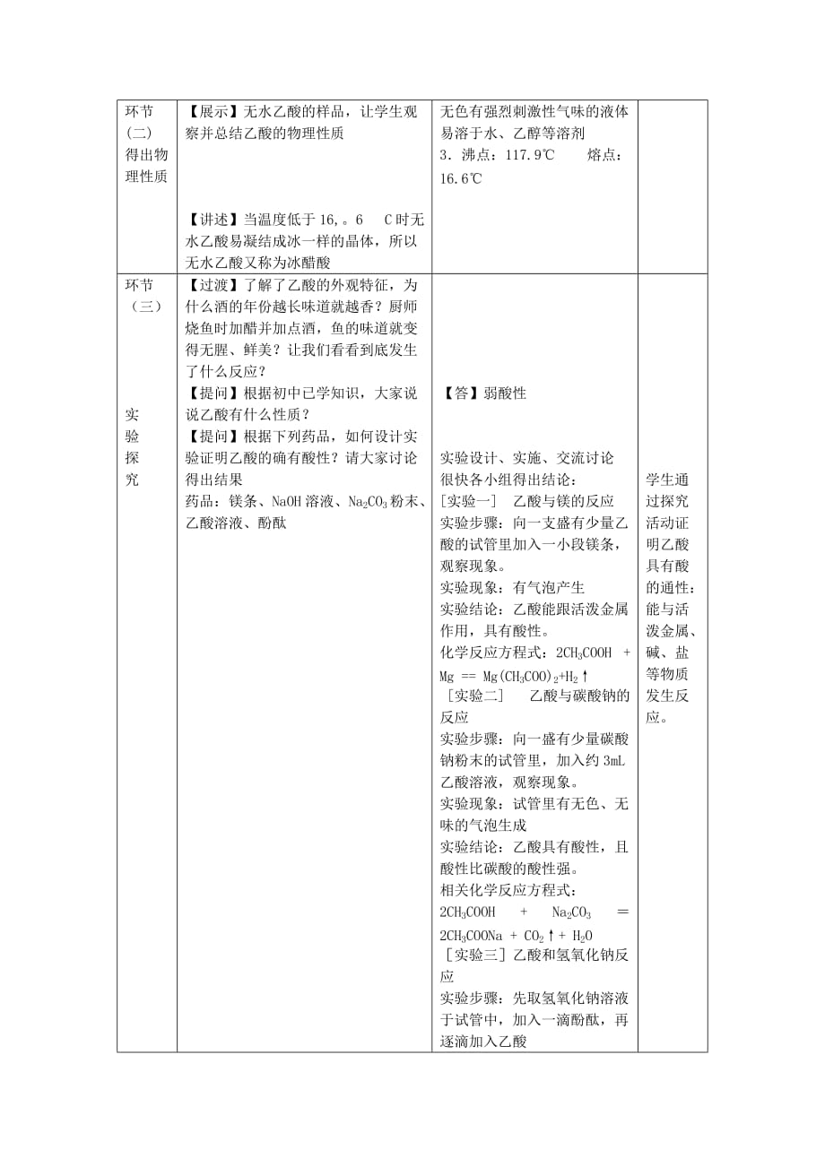 高中化学《生活中两种常见的有机物》教案17 新人教版必修2_第3页