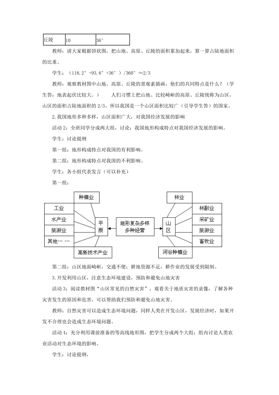 八年级上册地理第2章中国的自然环境第一节 地形和地势第1课时 地形类型多样山区面积广大教案1_第4页