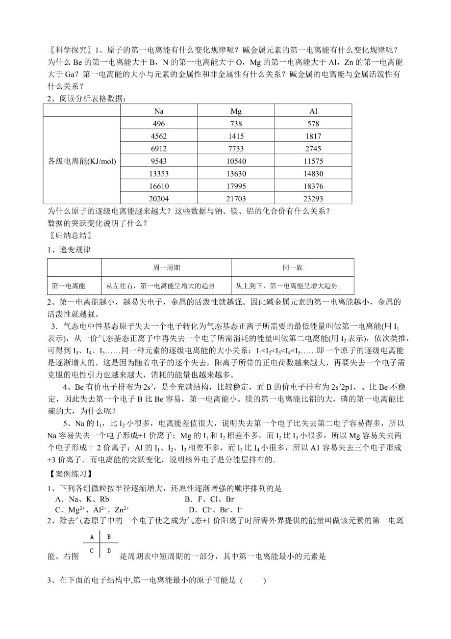 高中化学原子结构与元素的性质人教版必修三_第4页