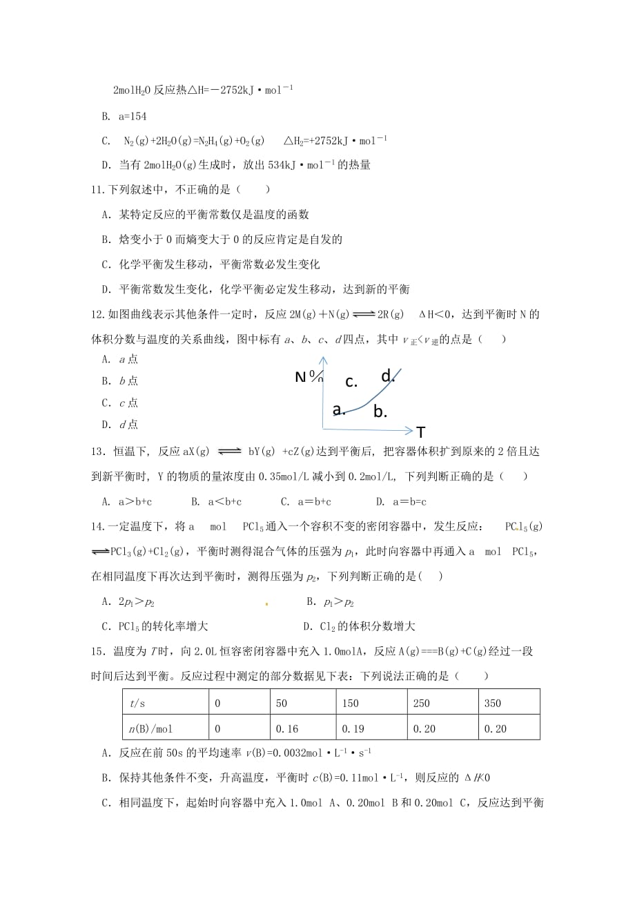 贵州省2020学年高二化学上学期第一次月考试题_第3页