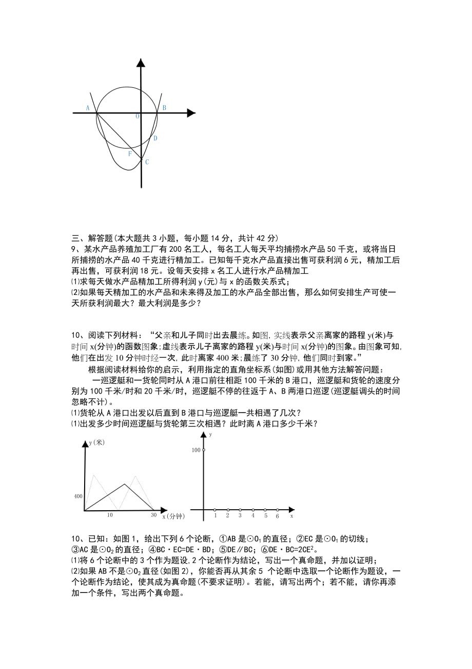 初中毕业升学统一考试数学试题_第4页