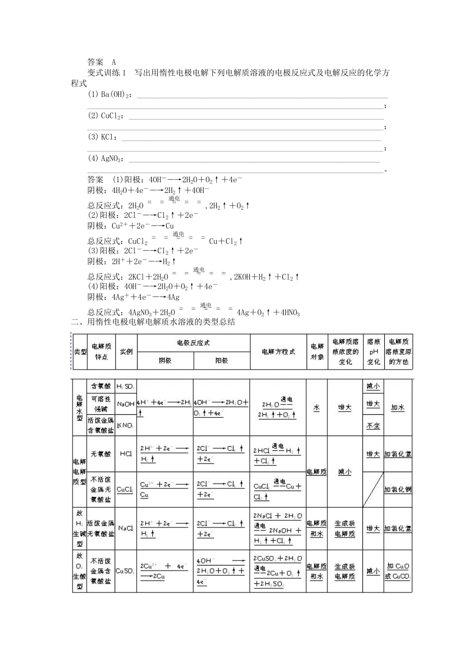 2020高二化学 1.2电能转化为化学能――电解第1课时电解的原理学案 鲁科版选修4_第3页