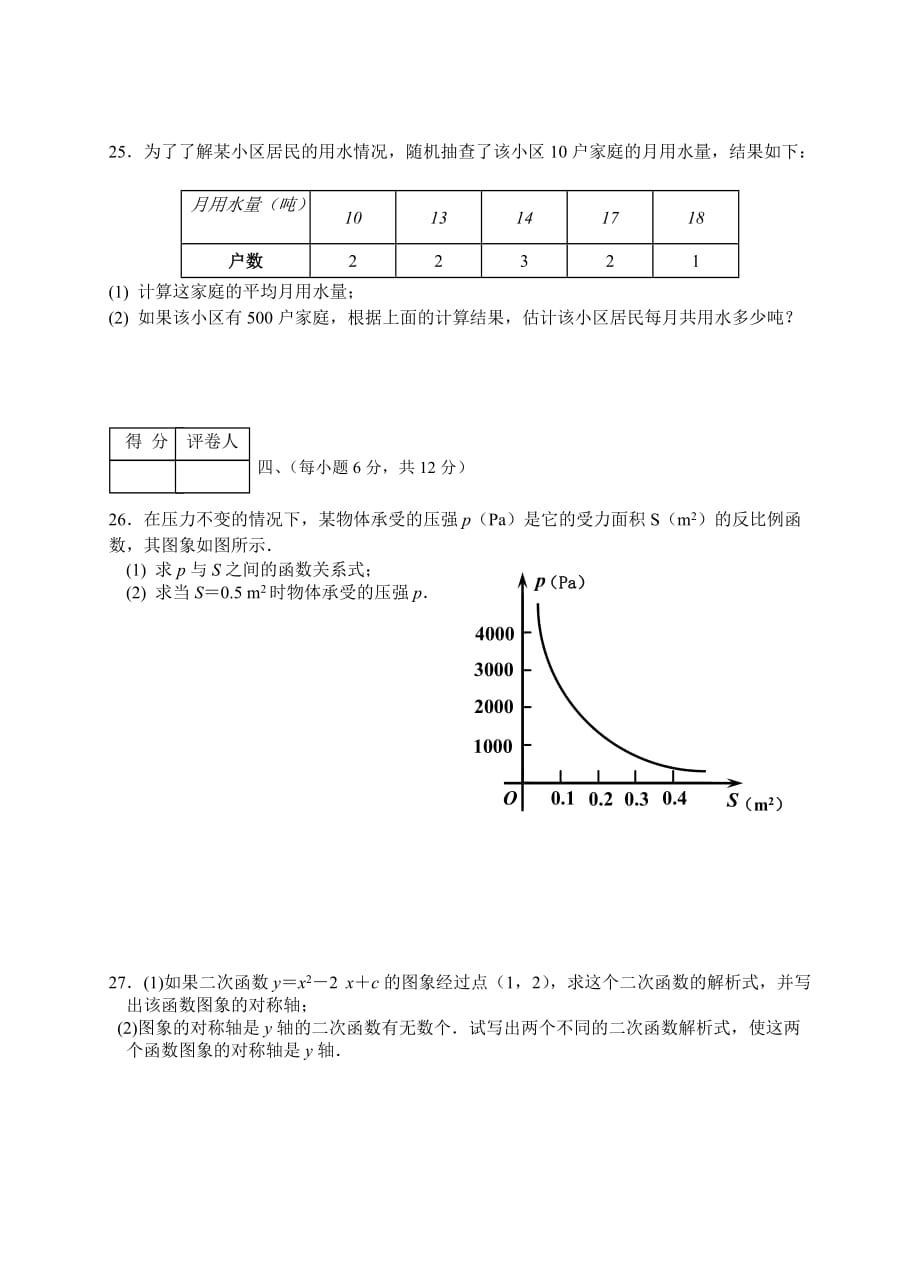 初中毕业生升学文化数学考试_第4页