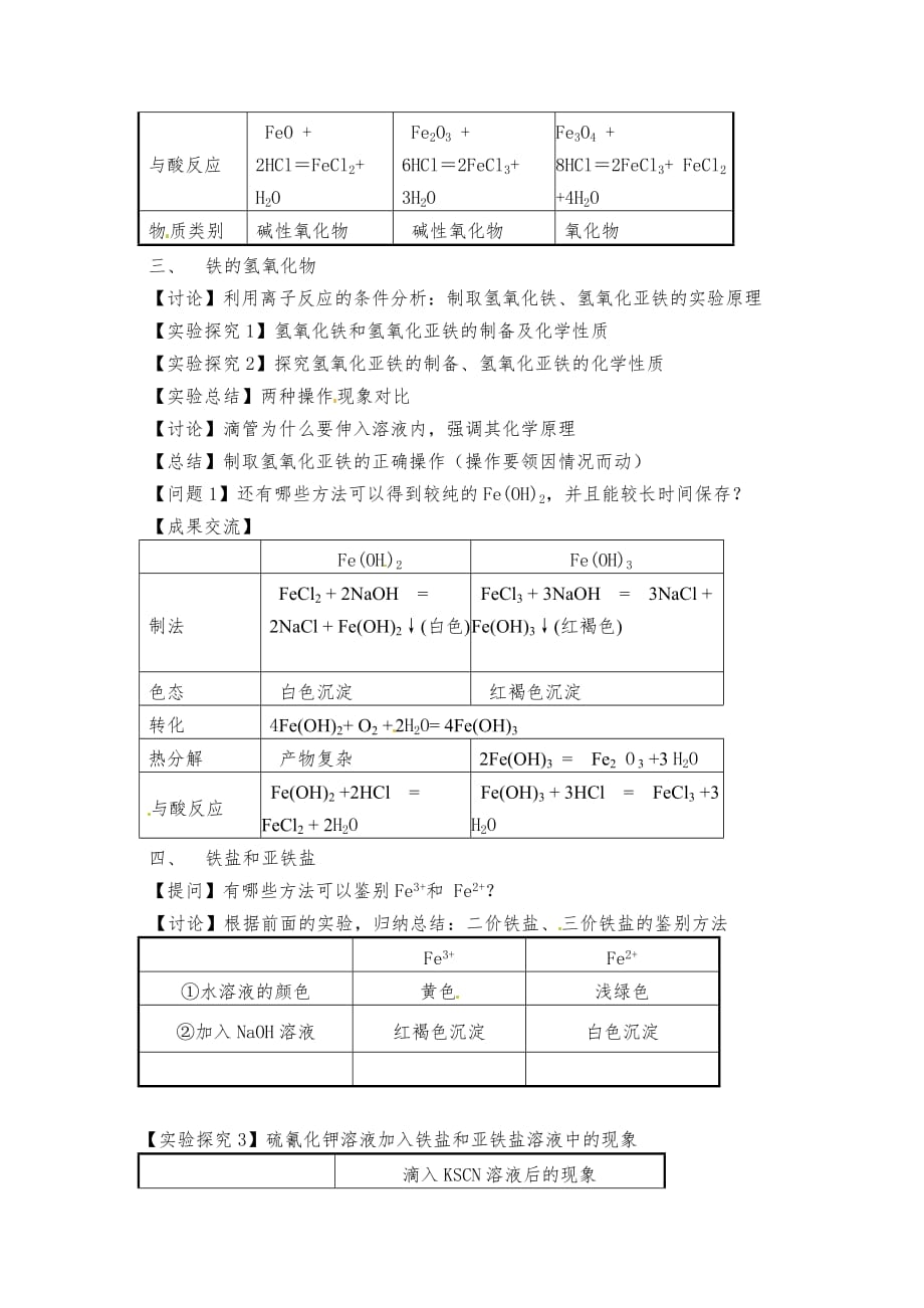 高中化学 铁的重要化合物教案 新人教版必修1（通用）_第2页