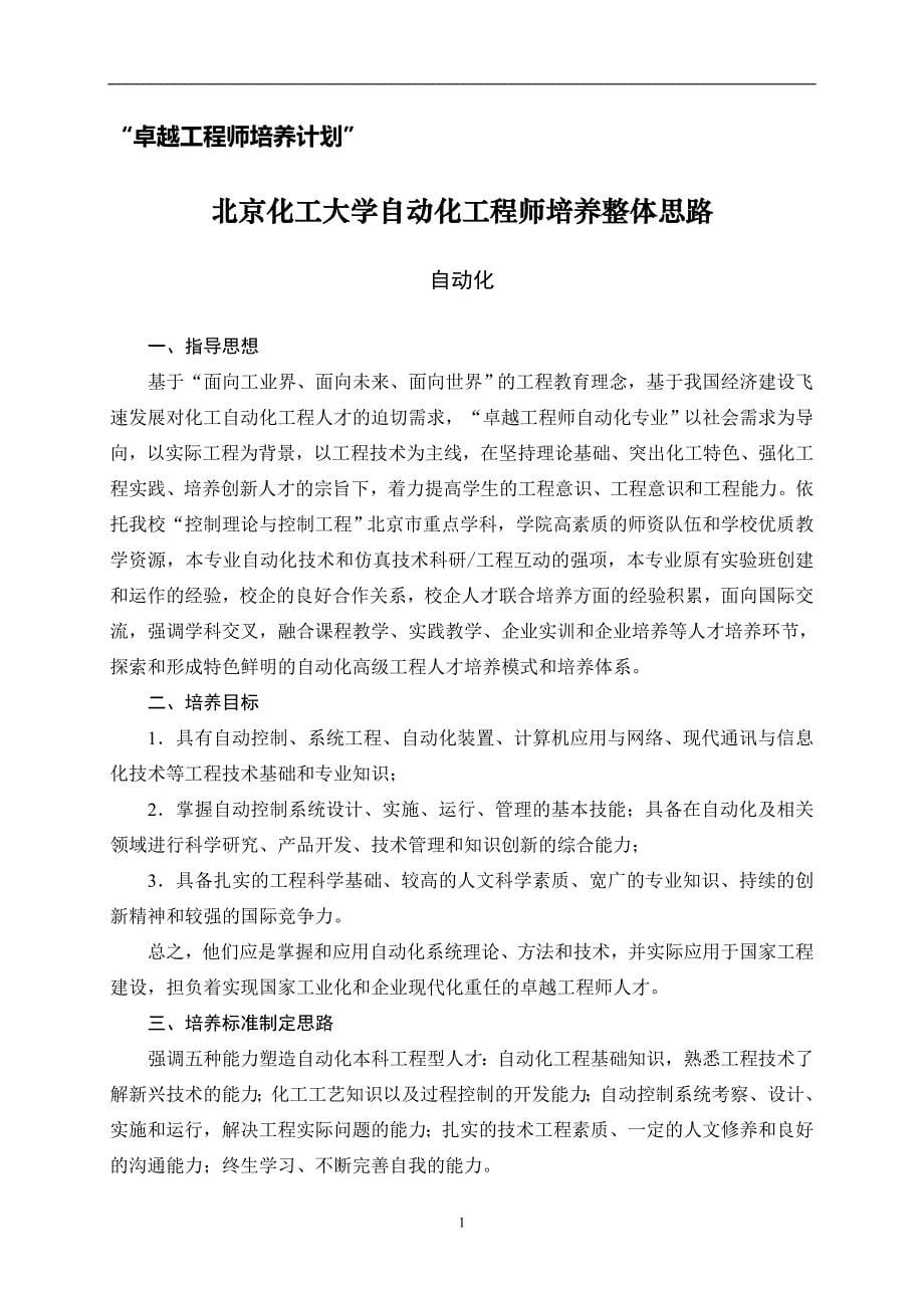 精品北京化工大学自动化专业卓越工程师培养方案_第5页