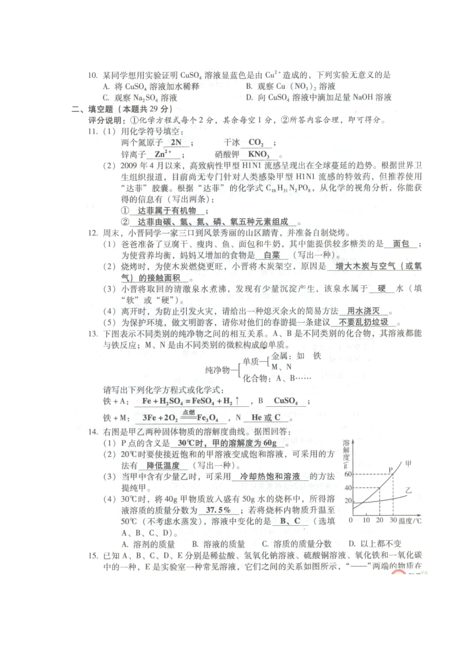 山西省中考化学试卷_第2页