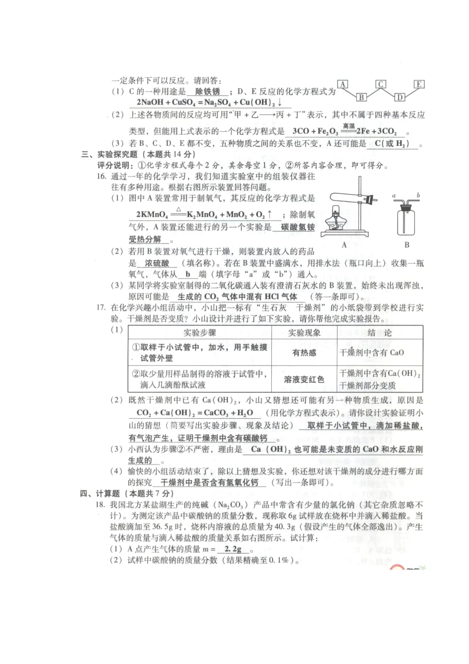 山西省中考化学试卷_第3页