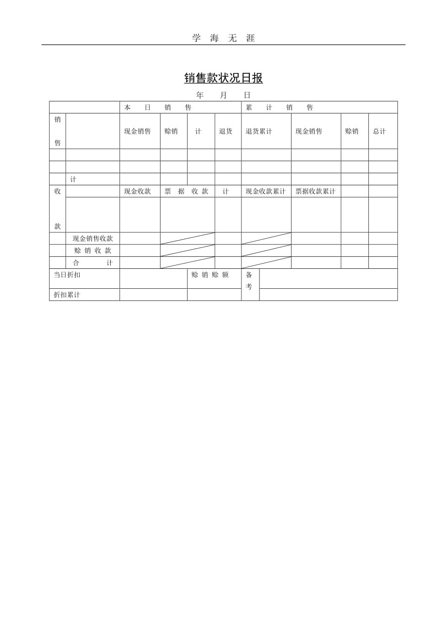 销售款状况日报（2020年整理）.doc_第1页