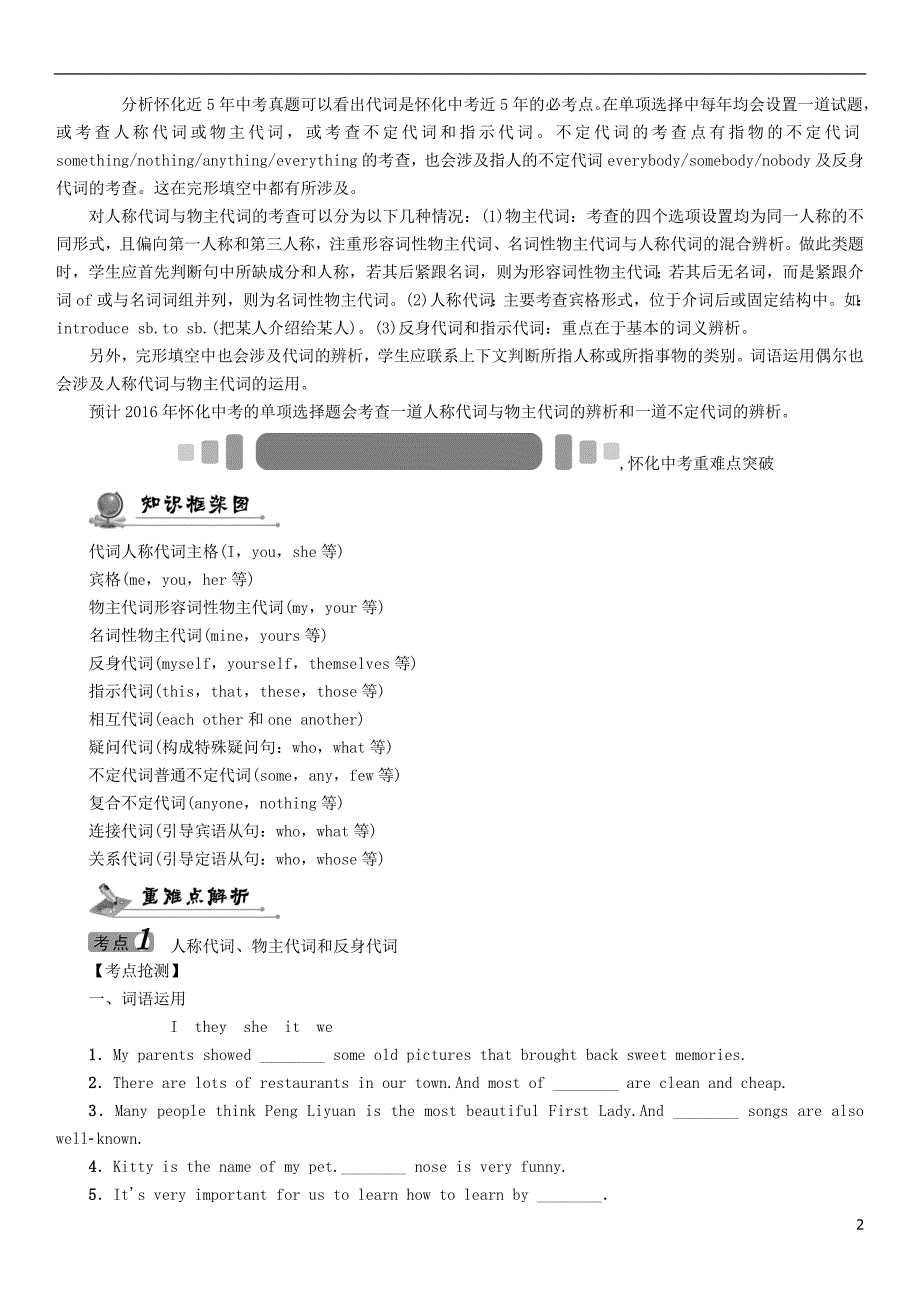 中考命题研究怀化中考英语语法突破二代词.doc_第2页