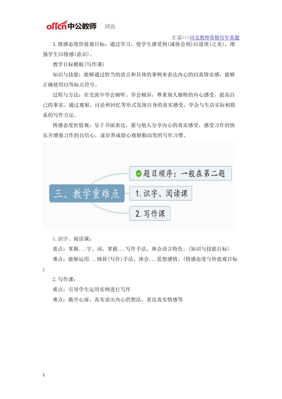 小学教师资格证考试教学设计题答题分析教材课程_第4页