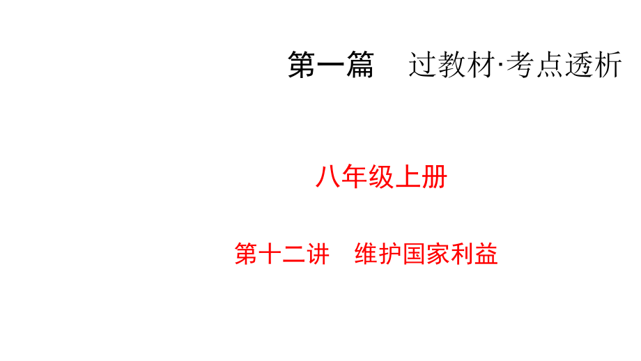 人教部编版道德与法治中考复习课件-第1篇 第12讲维护国家利益_第1页