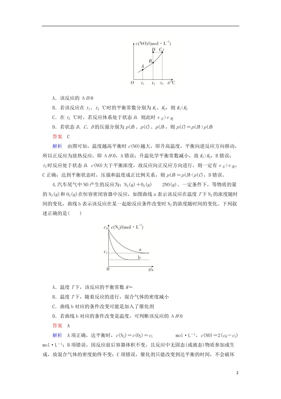 2019届江苏专用高考化学二轮复习选择题热点化学反应速率和化学平衡图像题_第2页