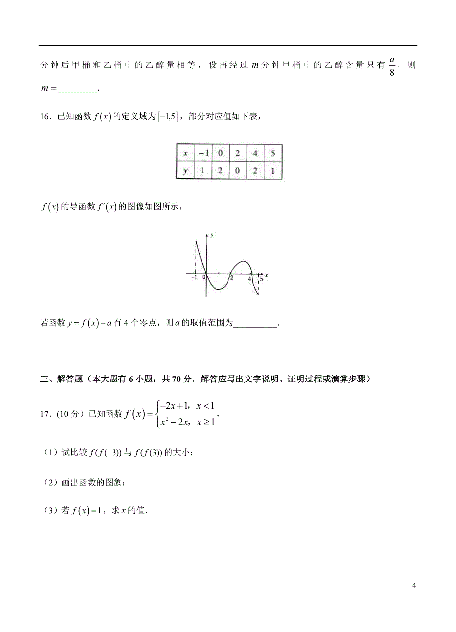 2019届高三文科数学一轮单元卷第五单元函数综合B卷_第4页