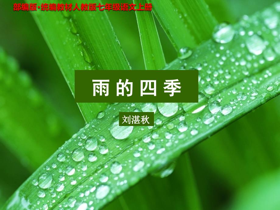 《雨的四季》PPT课件 部编版统编教材七年级语文上册_第1页