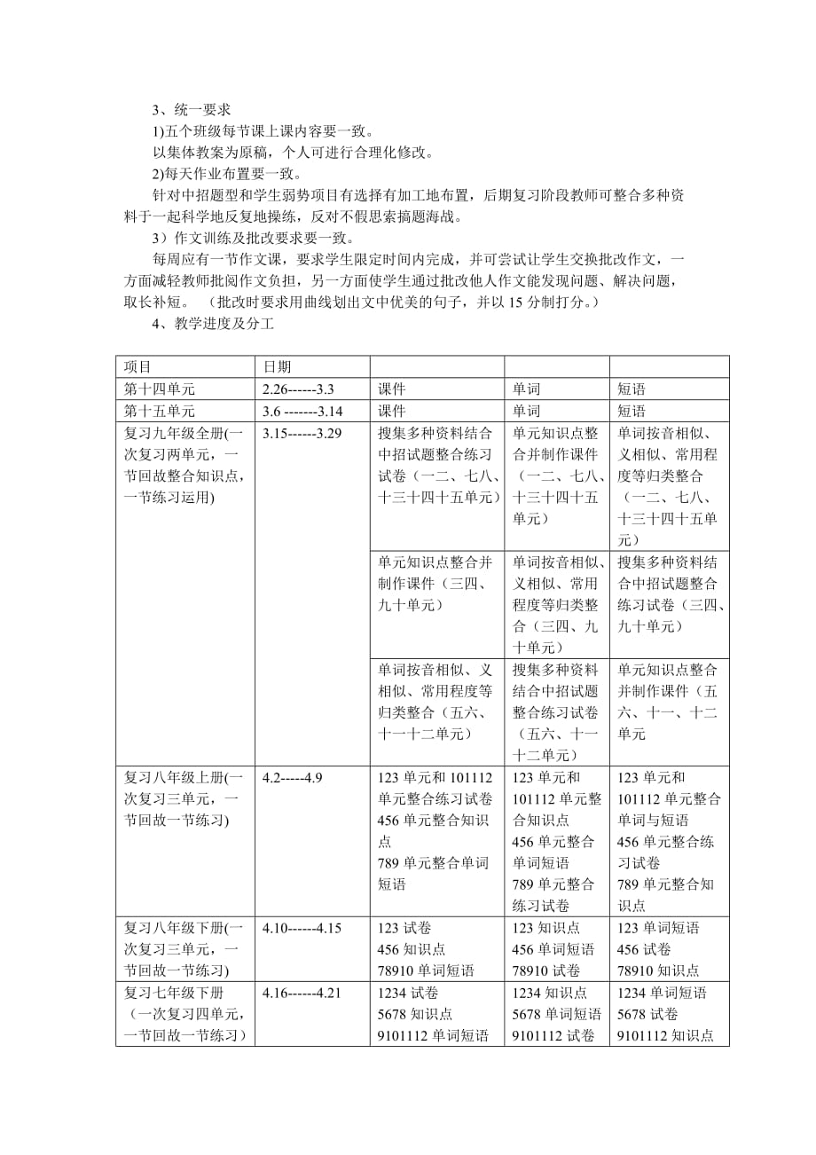 九级下期英语备课组计划.doc_第2页