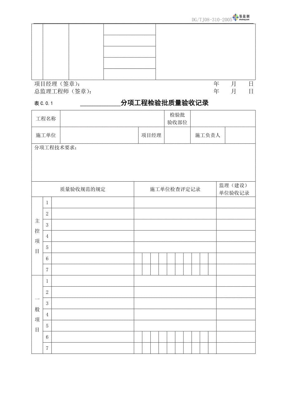 上海室外给水管道工程施工质量验收标准验收表格资料_第5页