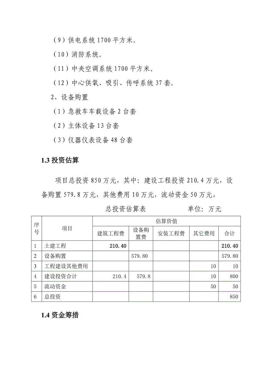 《精编》某县急救中心建设项目可行性研究报告_第4页