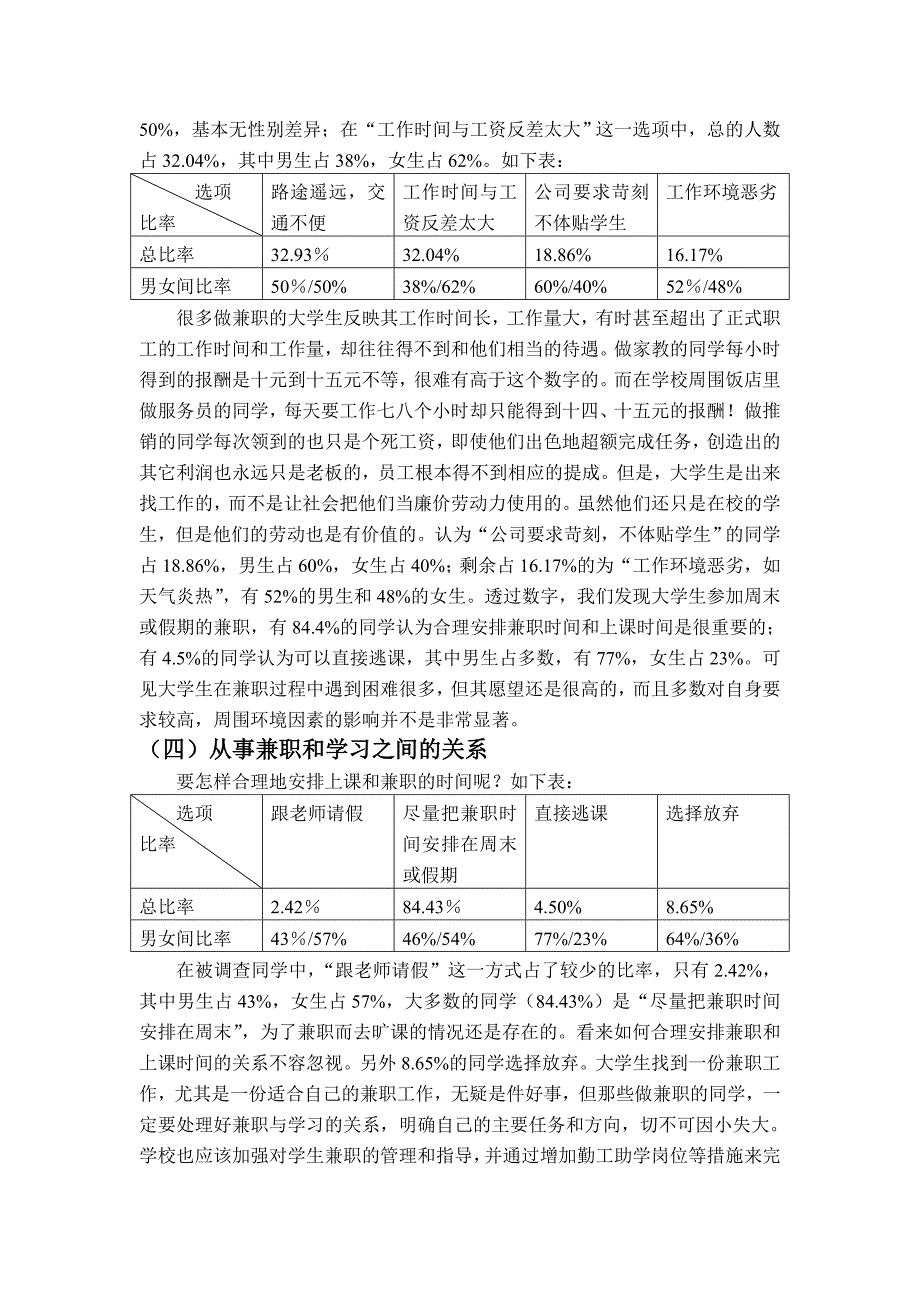 《精编》关于大学生兼职情况的调查与研究_第4页