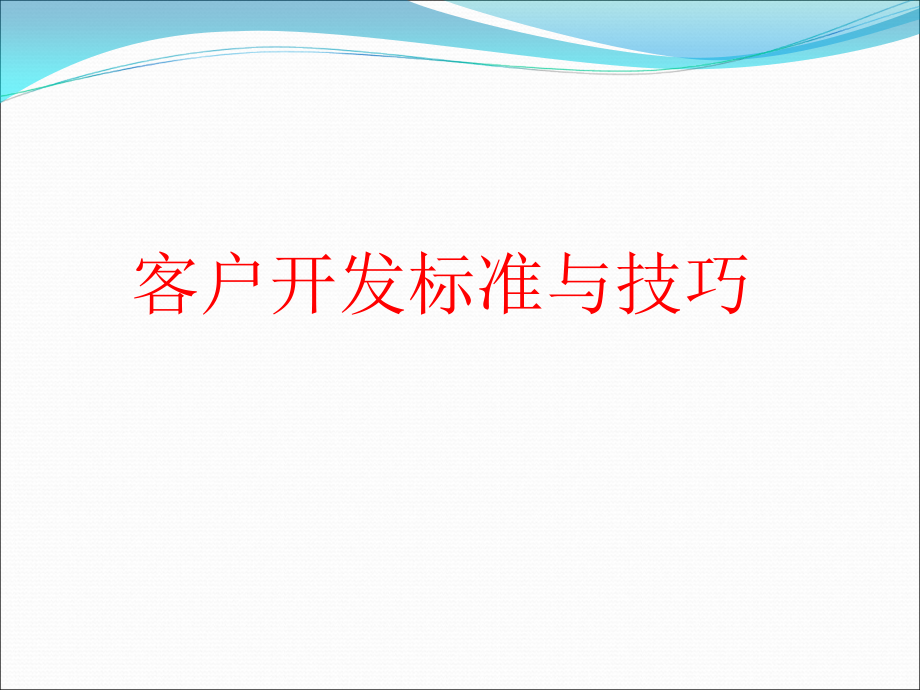 《精编》客户开发标准与技巧培训_第1页