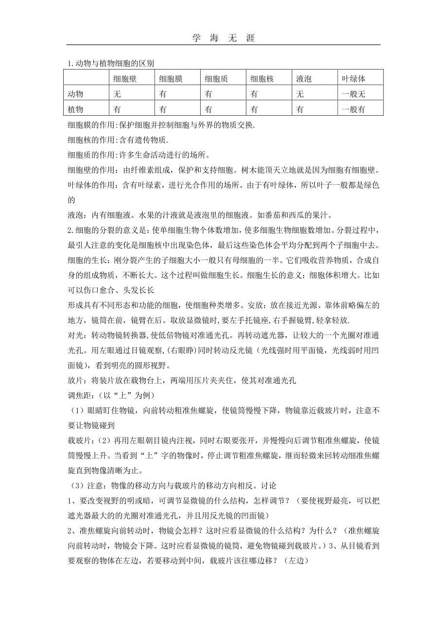 2020年整理七年级上科学期末复习提纲.pdf_第5页