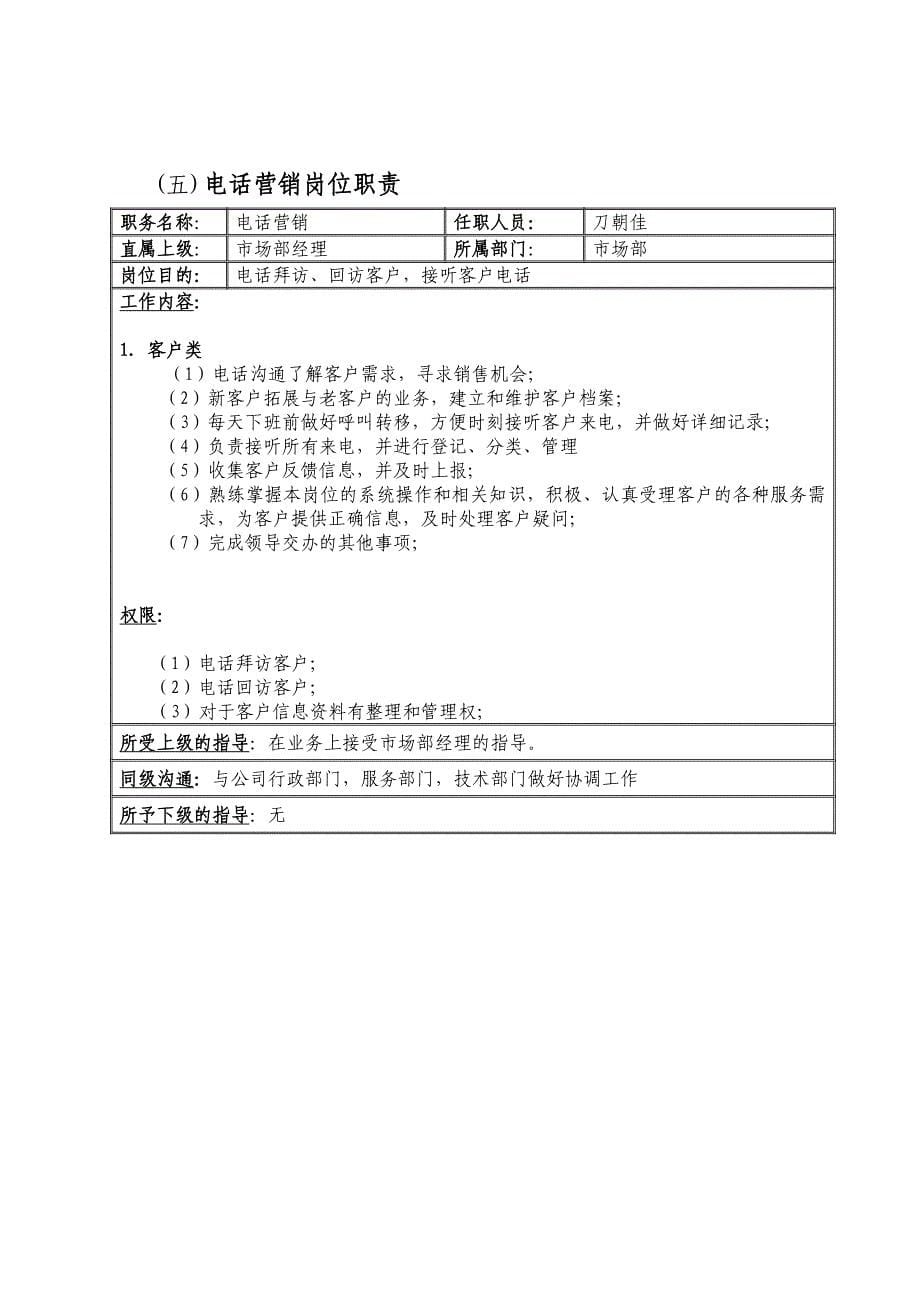 《精编》某文化传播有限公司市场部岗位职责_第5页