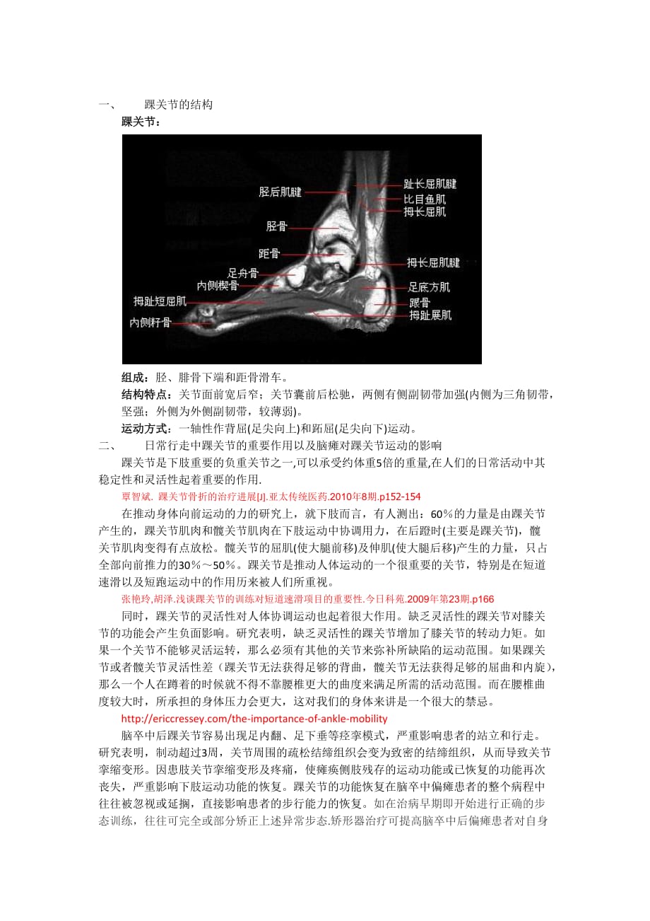 踝关节的运动在康复过程中的重要性_第1页