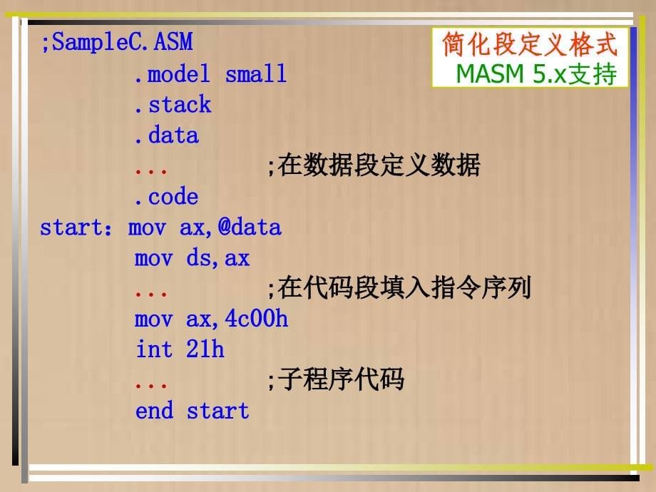 《汇编语言课件》第1章 基础知识第4章 汇编语言程序格式.ppt_第5页