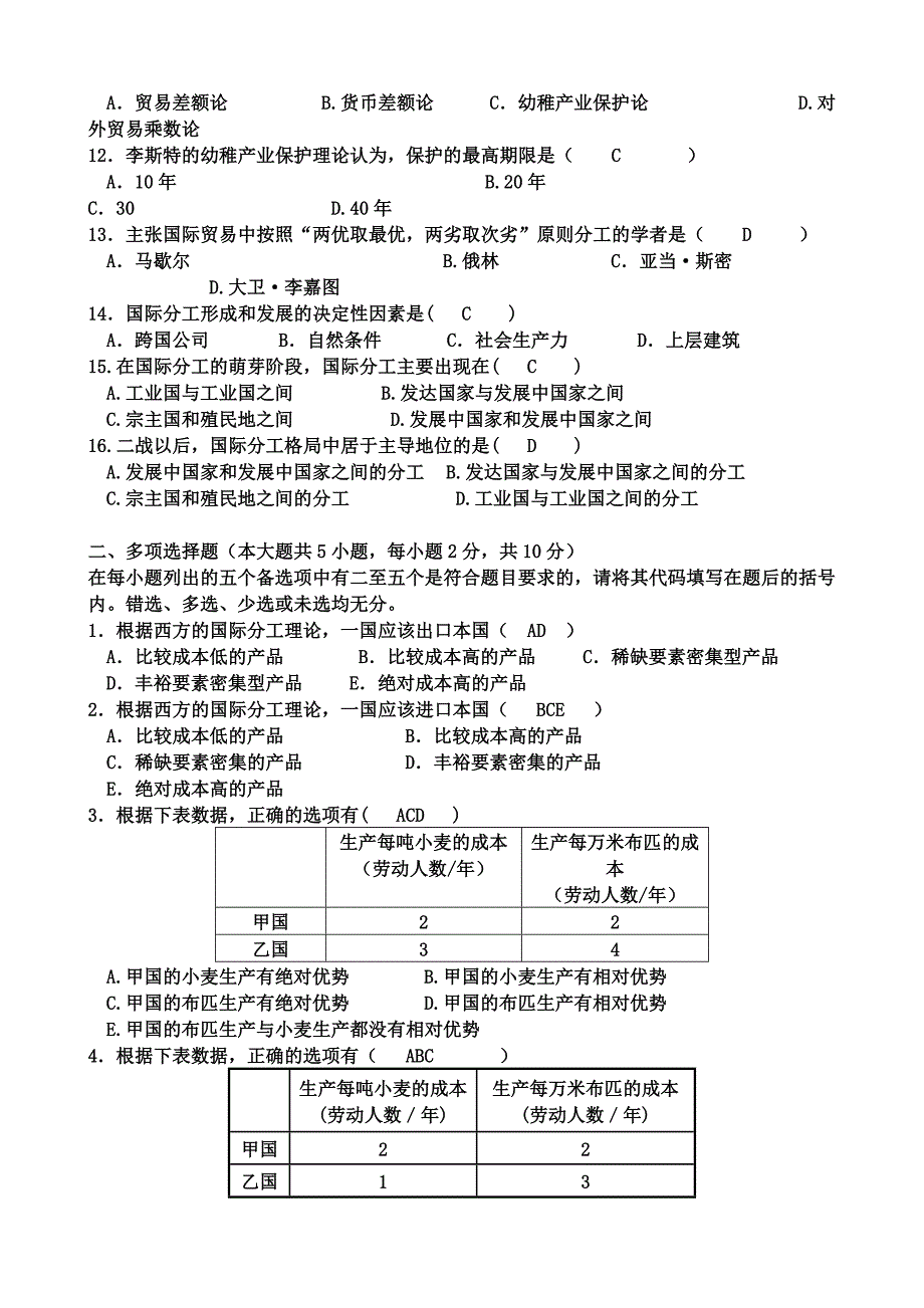 《精编》国际贸易及管理知识理论复习资料_第3页