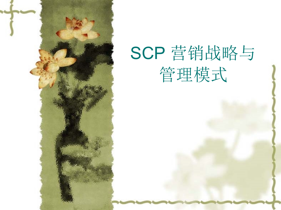 《精编》SCP营销战略与管理模式_第1页