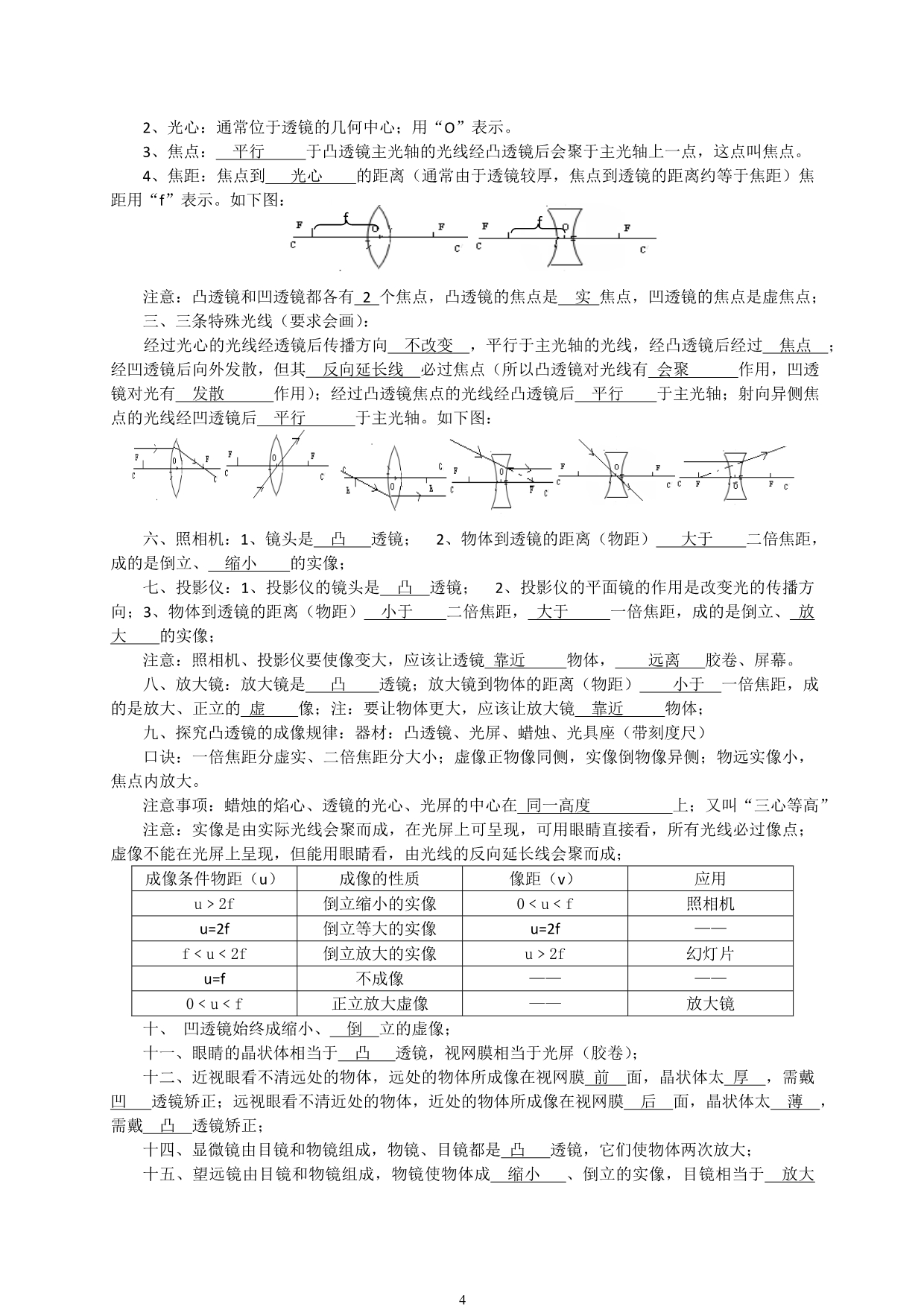 初中物理基础知识点总结填空_第4页