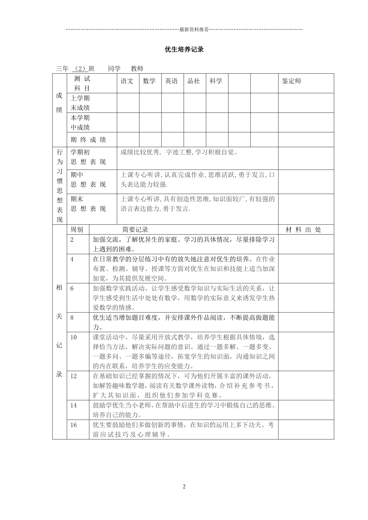 优生培养记录精编版_第2页