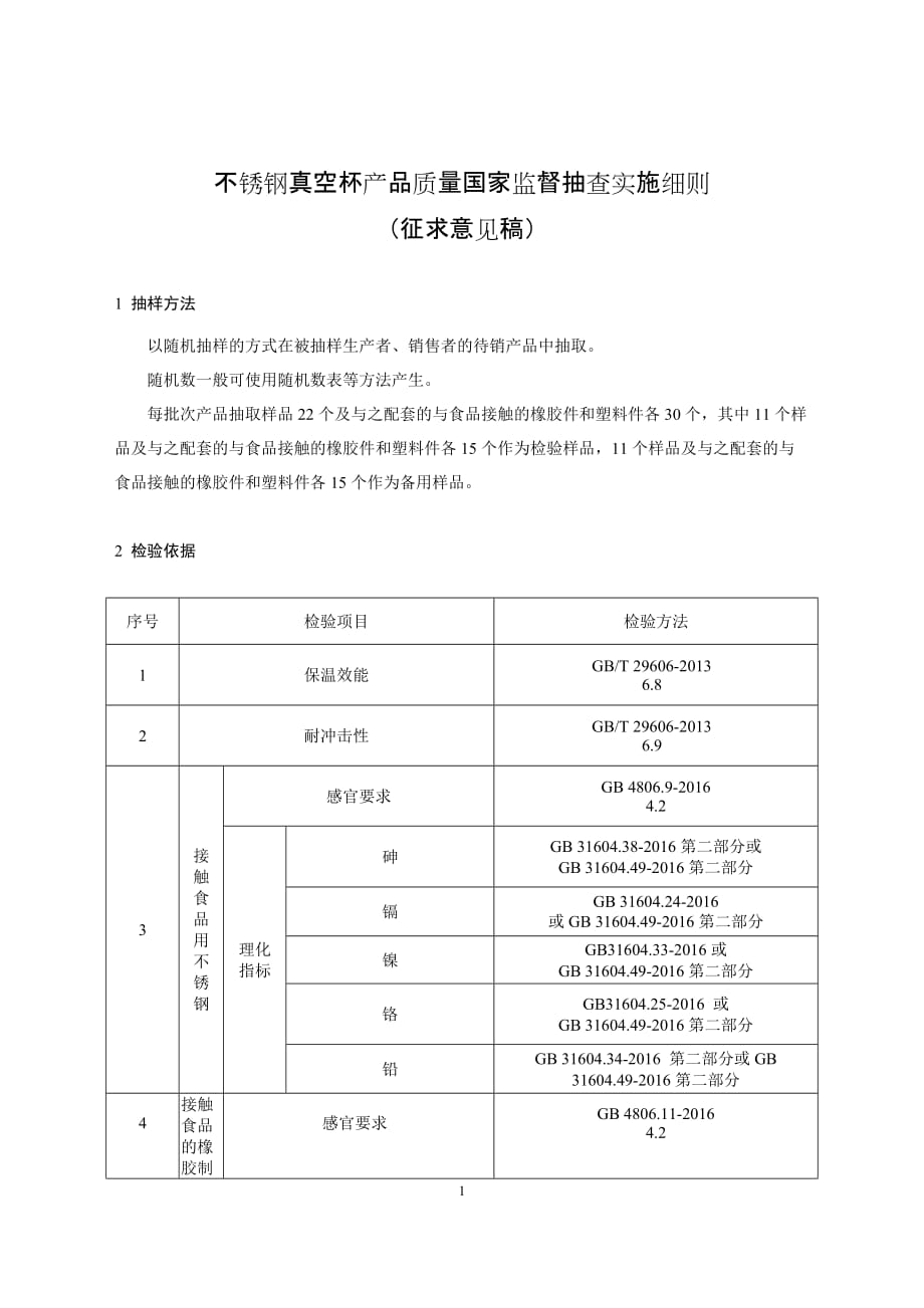 不锈钢真空杯产品质量国家监督抽查实施细则2020_第1页