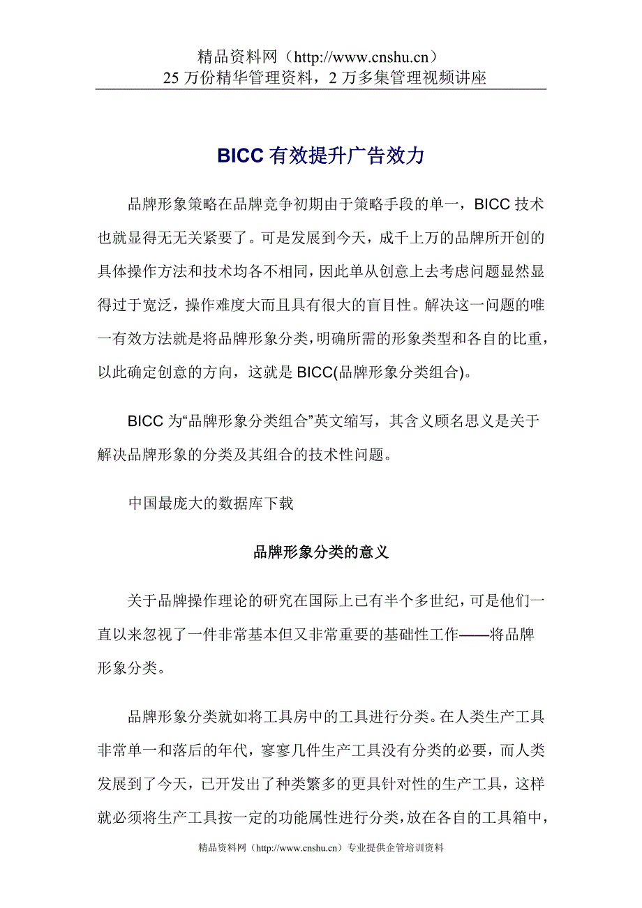 精品BICC有效提升广告效力(DOC16)_第1页