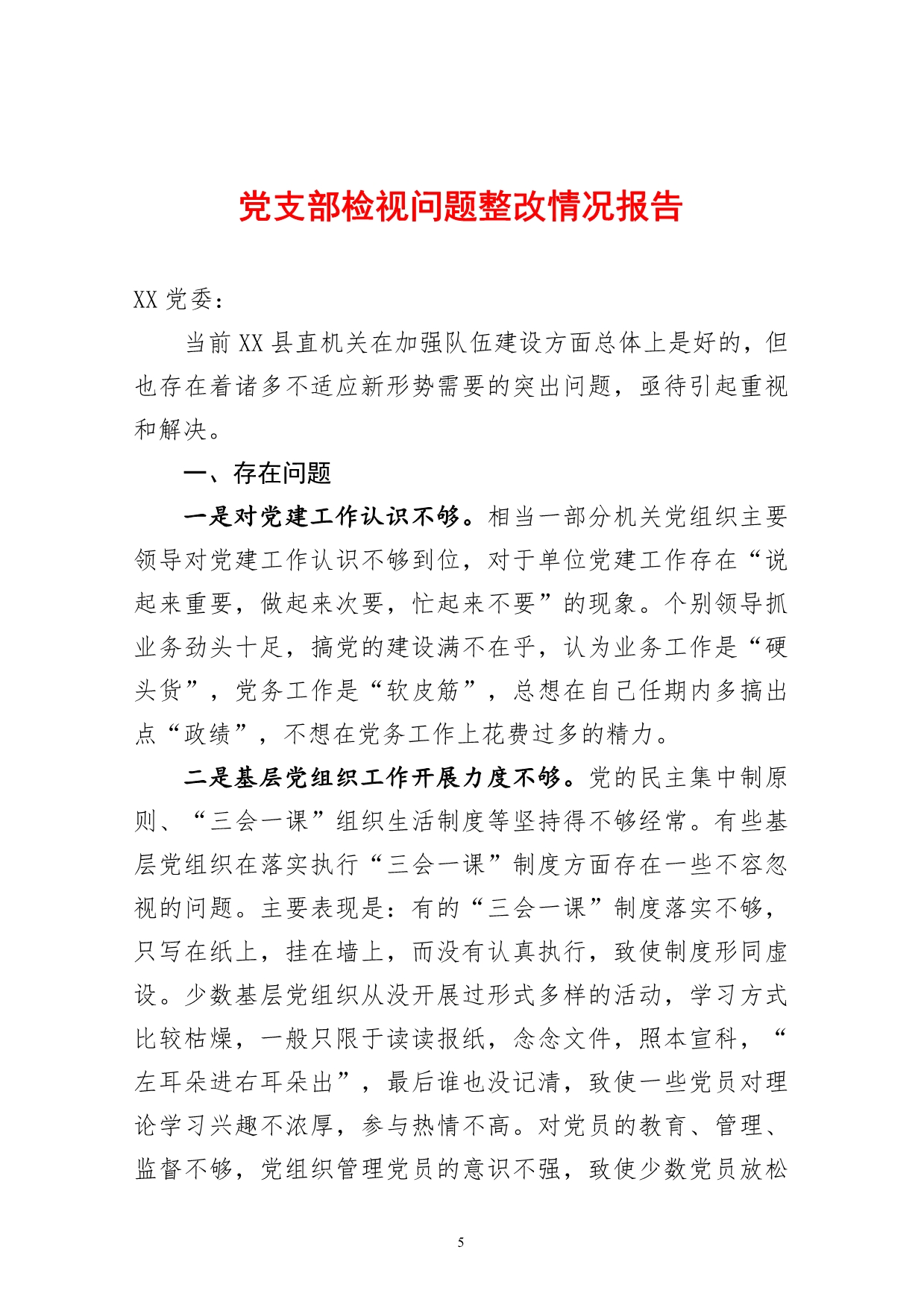 党支部检视问题整改情况报告3篇_第5页